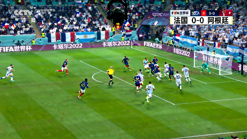 世界杯小组赛法国对阵阿根廷的球场直播画面